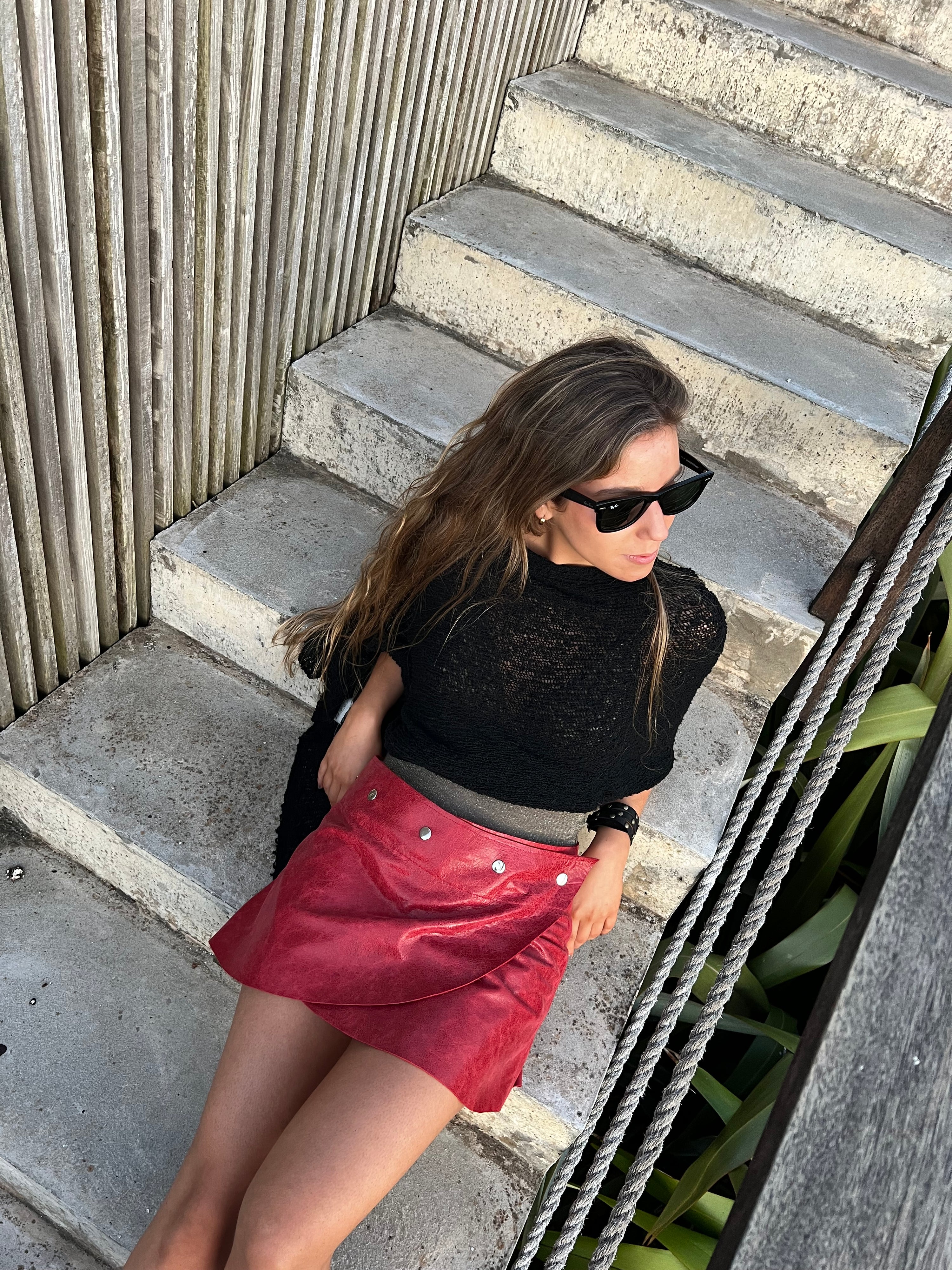 mini skirt - leather