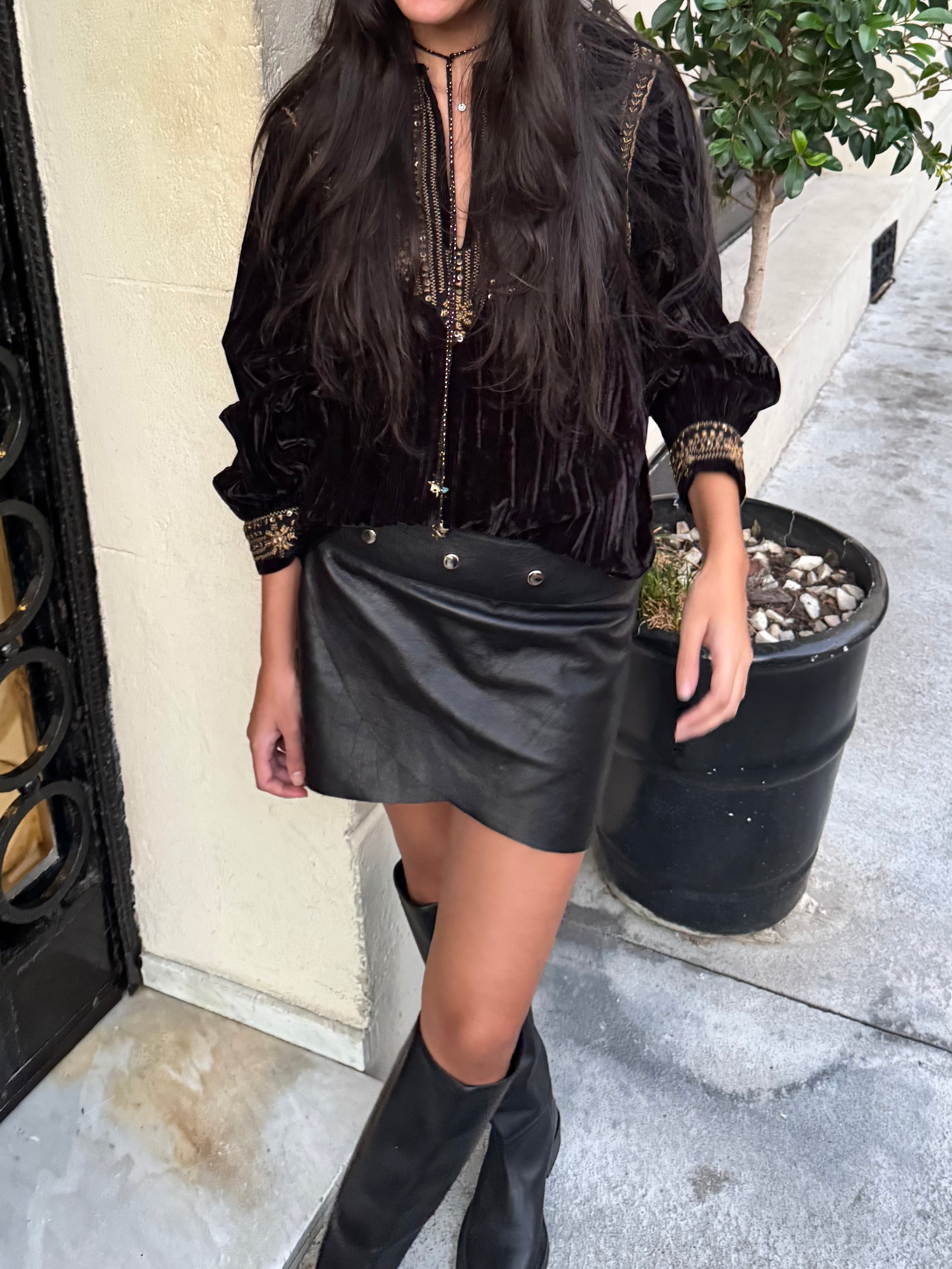 mini skirt - leather